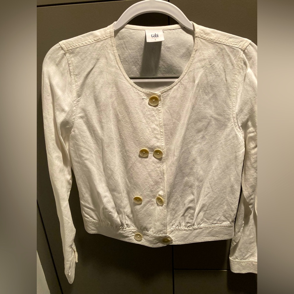 FINAL PRICE Cabi Cream Linen blend jacket/blazer EUC
